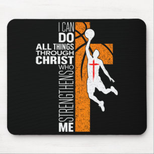 Philippians 4_13 Christian Basketball Religious Bi Mouse Pad