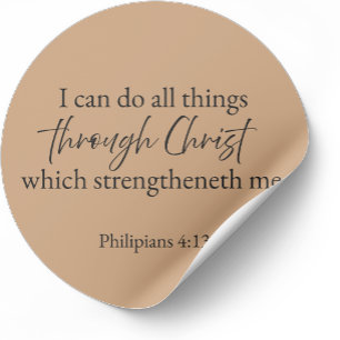 Philippians 4:13 Christian Faith Sticker – Warm 