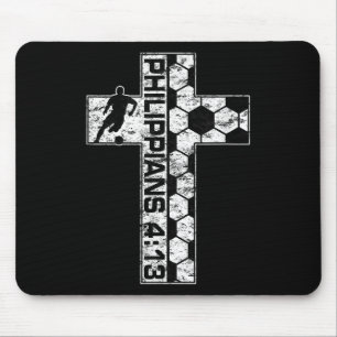 Philippians 4_13 Christian Soccer Player Jesus Chr Mouse Pad