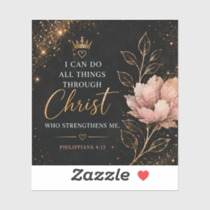 Philippians 4:13 Floral Christian 