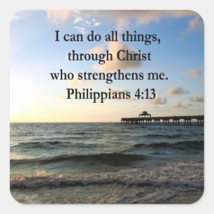 PHILIPPIANS 4:13 HOPE SQUARE STICKER