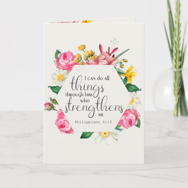 Philippians 4:13 I can do all Bible Verse Greeting Card (Front)