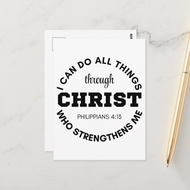 Philippians 4:13 I can do all things Scripture Postcard (Front/Back In Situ)