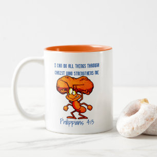Philippians 4:13 - I can Do All Things Through JC Two-Tone Coffee Mug