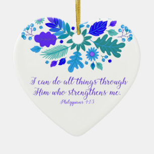 Philippians 4:13 – I Can Do All Things - Verse Ceramic Tree Decoration