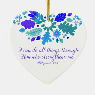 Philippians 4:13 – I Can Do All Things - Verse Ceramic Tree Decoration