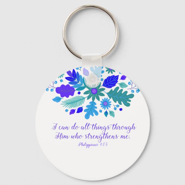 Philippians 4:13 – I Can Do All Things - Verse Key Ring (Front)