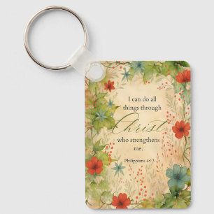 Philippians 4:13 I Can Do All Things Vintage Botan Key Ring