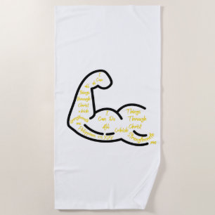 Philippians 4:13 KJV Bible Verse Beach Towel