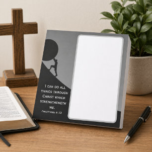 Philippians 4:13 KJV Bible Verse Giant Stone Notepad