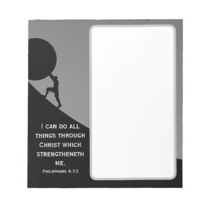 Philippians 4:13 KJV Bible Verse Giant Stone  Notepad