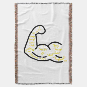 Philippians 4:13 KJV Bible Verse Throw Blanket