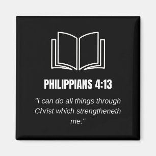 Philippians 4:13 Minimalist Bible Verse KJV Quote Magnet