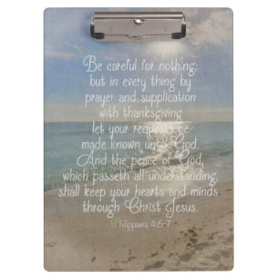 Philippians 4:13 Peace Bible Verse Beach Christian Clipboard