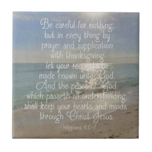 Philippians 4:13 Peace Bible Verse Beach Christian Tile