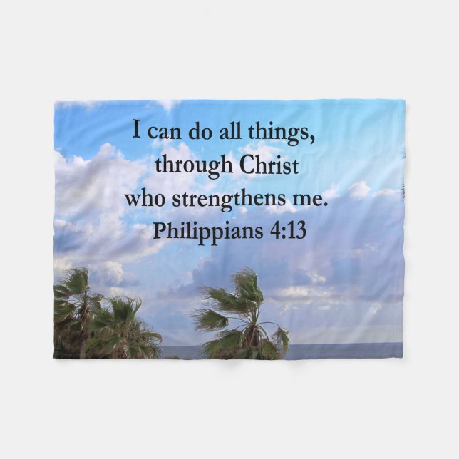 PHILIPPIANS 4:13 PRAYER FLEECE BLANKET (Front (Horizontal))