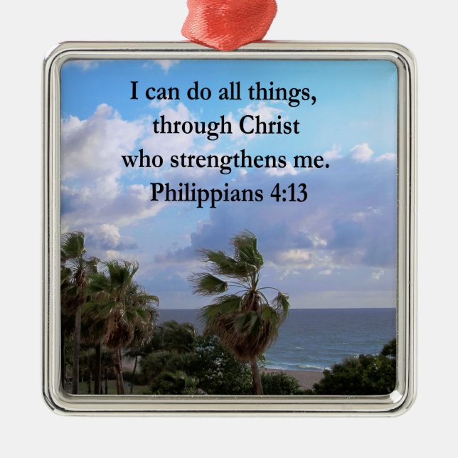 PHILIPPIANS 4:13 PRAYER METAL TREE DECORATION (Front)
