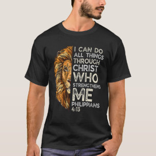 Philippians 4:13 Religious Lion Christian Bible Ve T-Shirt