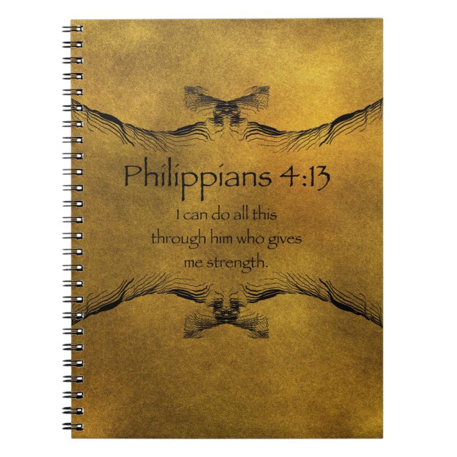 Philippians 4:13 spiral notebook (Front)