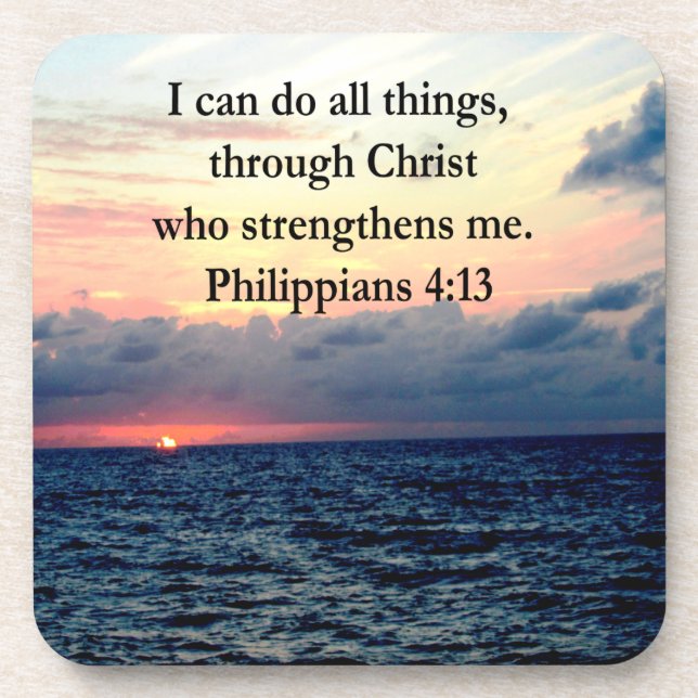 PHILIPPIANS 4:13 SUNRISE DESIGN COASTER (Front)
