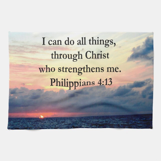 PHILIPPIANS 4:13 SUNRISE DESIGN TEA TOWEL (Horizontal)