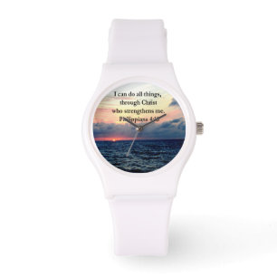 PHILIPPIANS 4:13 SUNRISE DESIGN WATCH