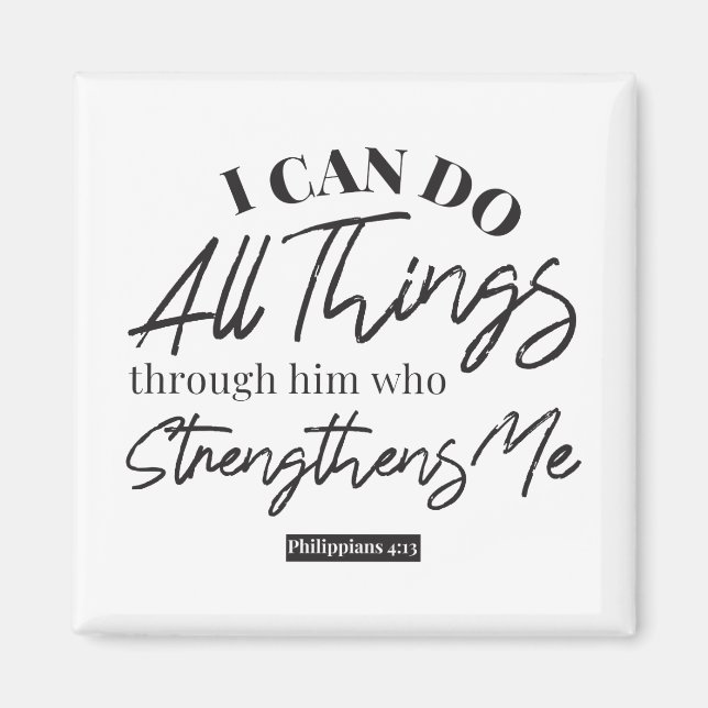Philippians 4:13 white ver magnet (Front)