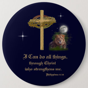 Philippians 4:16  6 cm round badge
