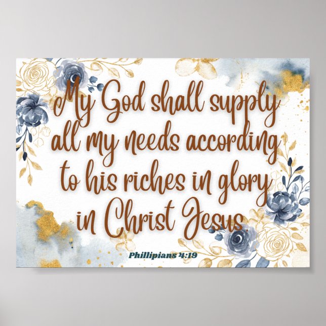 Philippians 4:19 value print poster (Front)
