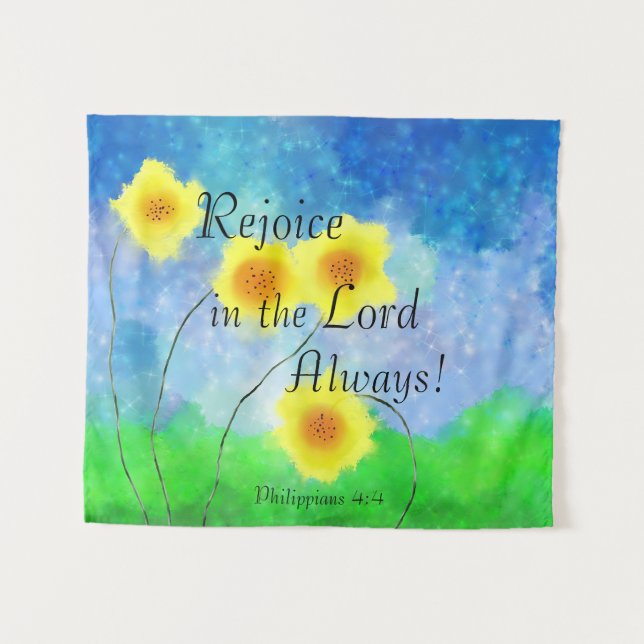 Philippians 4:4, Rejoice in the Lord Always Tapestry (Front (Horizontal))