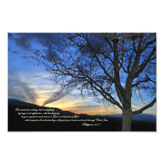 Philippians 4:6,7 Be anxious for nothing Photo Print