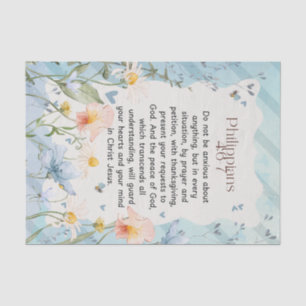 Philippians 4:6-7 Christian Bible Verse Watercolor Tissue Paper
