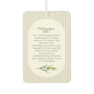 Philippians 4:6–7 Christian Encouragement Gift  Car Air Freshener