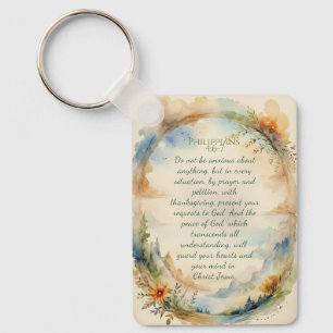 Philippians 4:6–7 Christian Encouragement Gift Key Ring