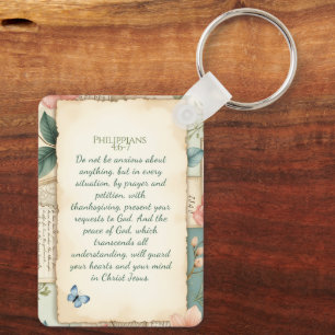 Philippians 4:6–7 Christian Encouragement Gift Key Ring