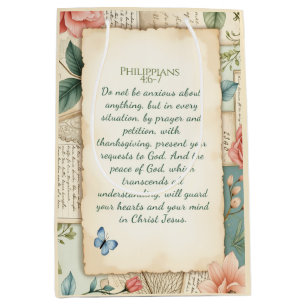 Philippians 4:6–7 Christian Encouragement Gift  Medium Gift Bag