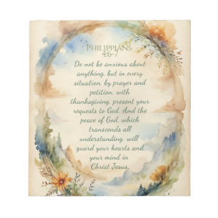 Philippians 4:6–7 Christian Encouragement Gift Notepad