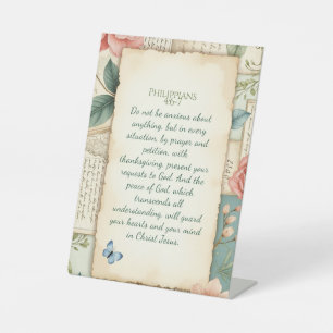 Philippians 4:6–7 Christian Encouragement Gift  Pedestal Sign