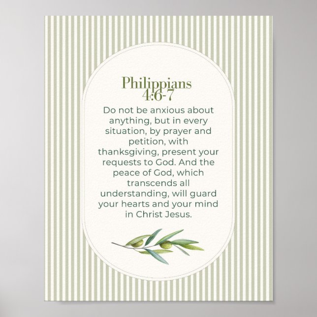 Philippians 4:6–7 Christian Encouragement Gift  Poster (Front)