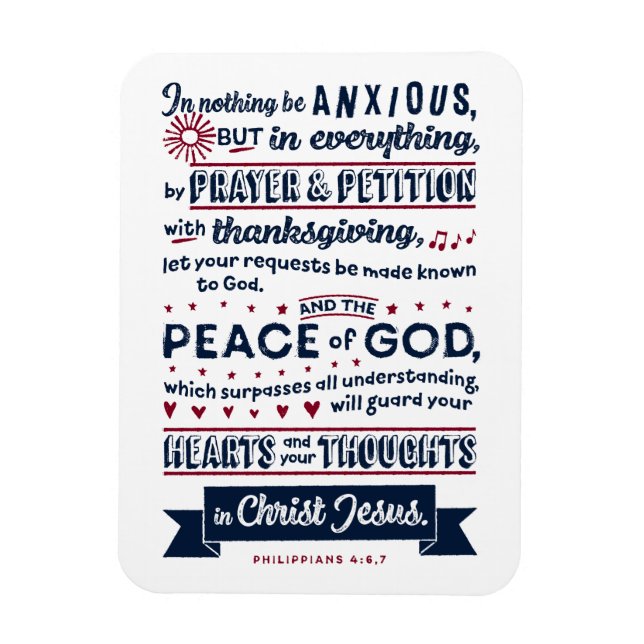 Philippians 4:6, 7 magnet (Vertical)