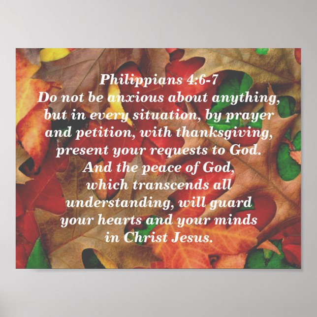 Philippians 4:6-7 poster (Front)