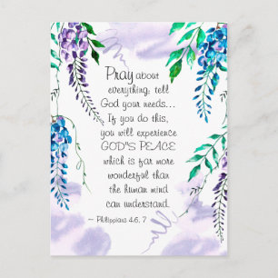 Philippians 4:6-7 Pray about Everything Postcard