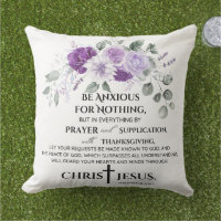 Philippians 4:6-7 Scripture Purple Flowers