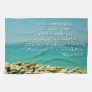 Philippians 4:6-7 tea towel