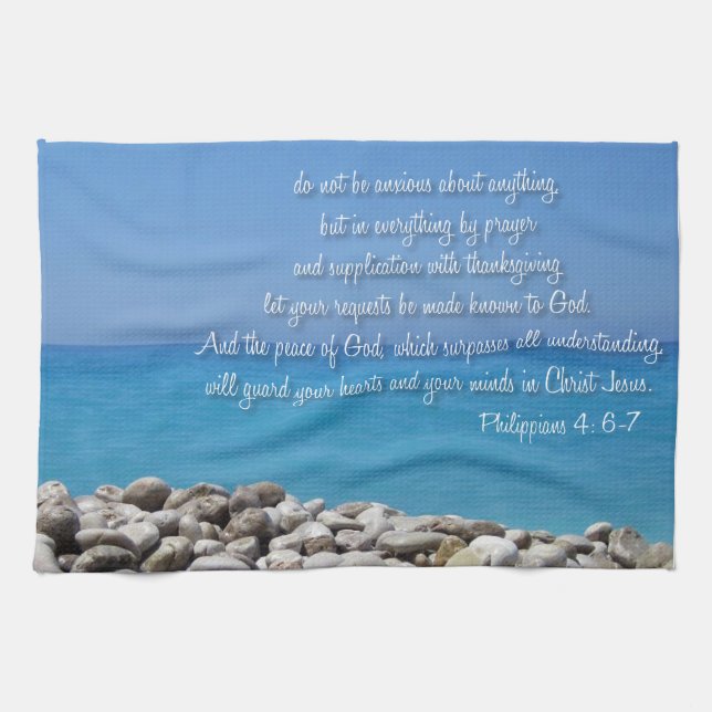 Philippians 4:6-7 tea towel (Horizontal)