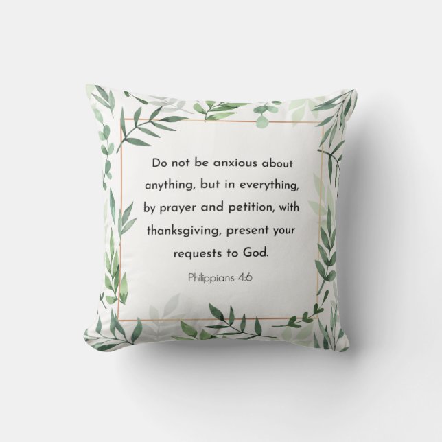 Philippians 4:6, Bible Verse, Christianity Cushion (Front)