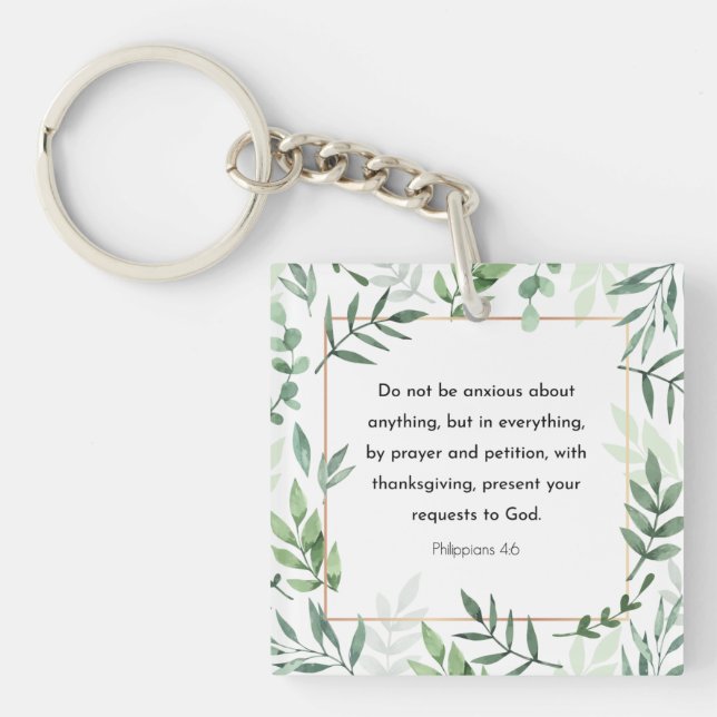 Philippians 4:6, Bible Verse Key Ring (Front)