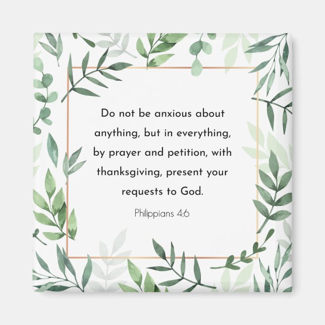 Philippians 4:6, Bible Verse Magnet (Front)