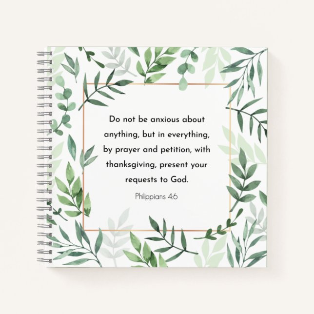 Philippians 4:6, Bible Verse,  Notebook (Front)