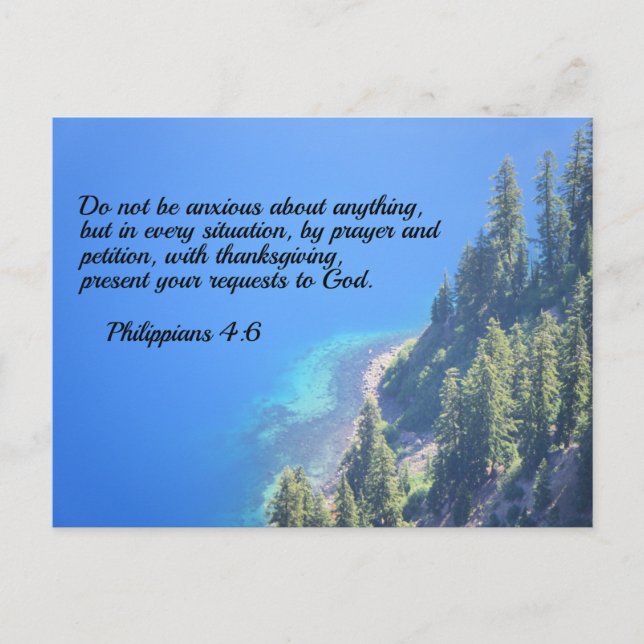 Philippians 4:6 Do not be anxious about anything Postcard (Front)